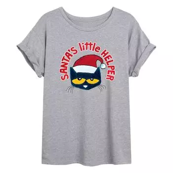 Размерная футболка с рисунком Pete The Cat Santas Helper для юниоров Licensed Character