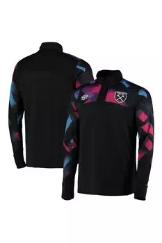 Разминочная футболка West Ham United Away с короткой молнией Umbro, черный