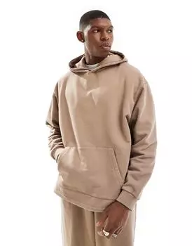 Размытое коричневое худи ASOS DESIGN