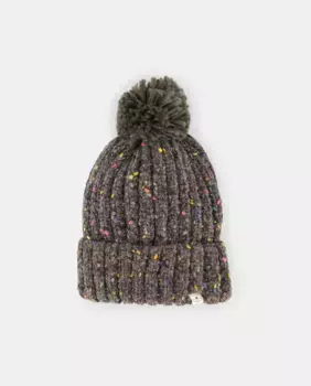 РАЗНОЦВЕТНАЯ ШАПКА ИЗ ШЕНИЛИ Green Coast, серый