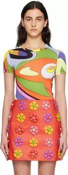 Разноцветная абстрактная футболка Moschino
