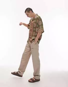 Разноцветная атласная рубашка с принтом Topman