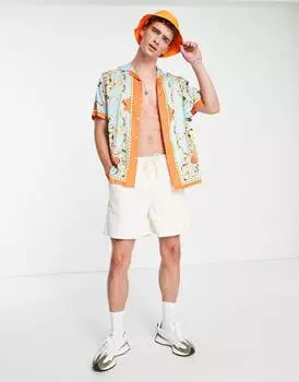 Разноцветная атласная рубашка свободного кроя с бахромой ASOS DESIGN