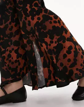 Разноцветная атласная юбка «рыбий хвост» с анималистичным принтом Topshop Petite