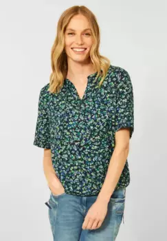 Разноцветная блузка Cecil с короткими рукавами, синий