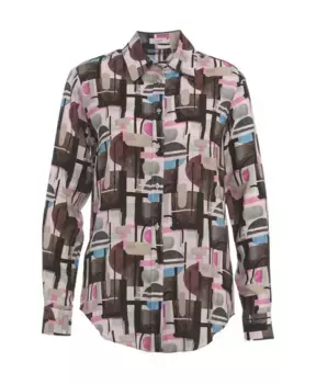 Разноцветная блузка с ретро принтом Himon'S, мультиколор