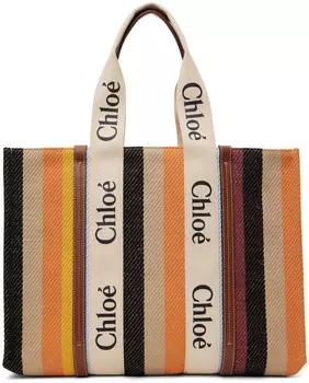 Разноцветная большая сумка с короткими ручками Woody Chloé