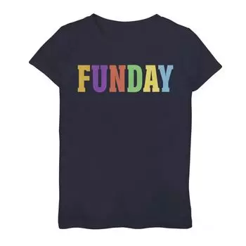 Разноцветная футболка Funday с графическим рисунком для девочек 7–16 лет Unbranded