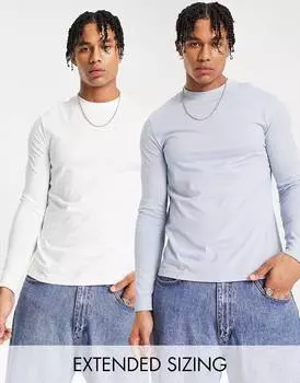 Разноцветная футболка с длинными рукавами и круглым вырезом ASOS DESIGN