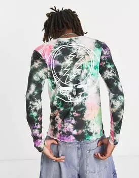 Разноцветная футболка с длинными рукавами и принтом Grateful Dead ASOS DESIGN