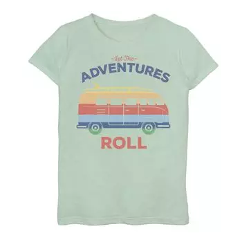 Разноцветная футболка с рисунком Surfer Van для девочек 7–16 лет Let The Adventures Roll Licensed Character