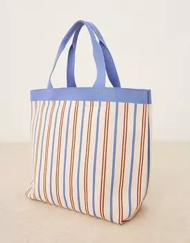 Разноцветная холщовая сумка-тоут в полоску Becksondergaard