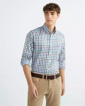 Разноцветная клетчатая мужская рубашка Paul & Shark, белый