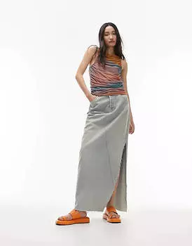 Разноцветная майка из сетчатой ткани со сборками по бокам Topshop Sunset