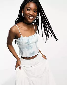 Разноцветная майка с кружевной отделкой COLLUSION