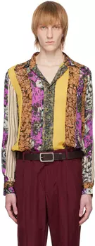 Разноцветная рубашка в стиле пэчворк Dries Van Noten