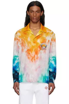 Разноцветная шелковая рубашка с длинным рукавом Surf Trip Casablanca