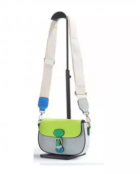 Разноцветная сумка через плечо с клапаном и застежкой-молнией сверху JFY, серый