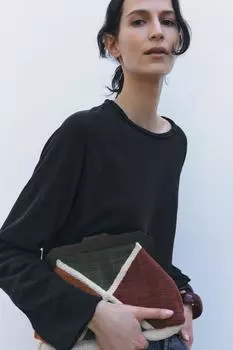 Разноцветная сумка ZARA, экрю