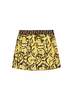 Разноцветная юбка для девочки с узором в стиле барокко Versace