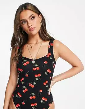 Разноцветное боди с вырезом в форме сердца Miss Selfridge