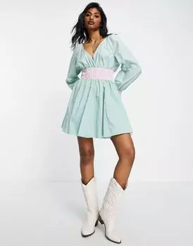 Разноцветное мини-платье в полоску Topshop