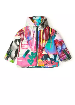 Разноцветное пальто с капюшоном для мальчика Khrisjoy