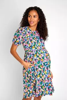 Разноцветное платье для беременных JoJo Maman Bb с принтом Jojo Maman Bb, мультиколор