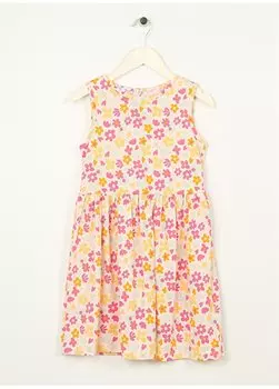 Разноцветное платье для девочек без рукавов с круглым вырезом выше колена с рисунком DIEM GIRL-23 Limon