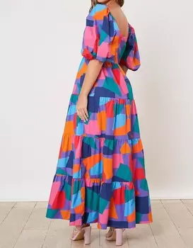 Разноцветное платье Falling For You Peach Love, мультиколор