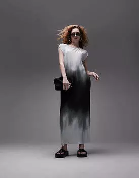 Разноцветное платье из джерси с эффектом омбре Topshop