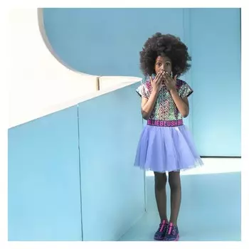 Разноцветное платье с логотипом и пайетками Billieblush, мультиколор