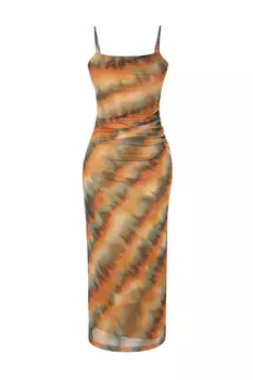 Разноцветное тюлевое платье на подкладке с градиентным узором Trendyol, разноцветный