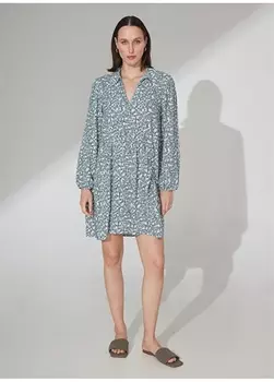 Разноцветное женское платье выше колена с рисунком People By Fabrika