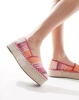 Разноцветные эспадрильи на плоской платформе ASOS DESIGN Journal
