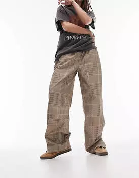 Разноцветные брюки без рукавов в клетку с принтом Topshop