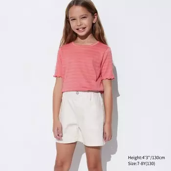 Разноцветные джинсовые шорты для девочек UNIQLO, белый