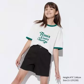 Разноцветные джинсовые шорты для девочек UNIQLO, черный
