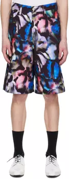 Разноцветные джинсовые шорты с принтом Dries Van Noten