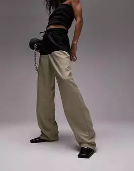 Разноцветные джоггеры премиум-класса в стиле колор-блок Topshop