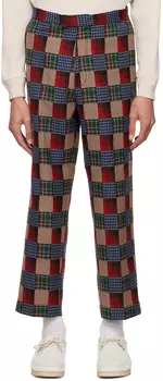 Разноцветные клетчатые брюки BEAMS PLUS