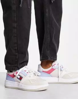 Разноцветные кожаные кроссовки на платформе Tommy Jeans Meg