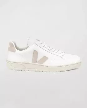 Разноцветные кожаные кроссовки V12 VEJA, цвет Light Beige