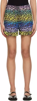 Разноцветные леопардовые шорты GANNI