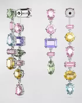 Разноцветные серьги-подвески Gema с родиевым покрытием SWAROVSKI, цвет Multi