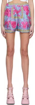 Разноцветные шелковые шорты Versace