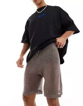 Разноцветные трикотажные шорты из металлизированной сетки ASOS DESIGN