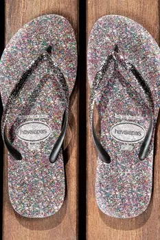 Разноцветные узкие шлепанцы Carnaval Havaianas, мультиколор