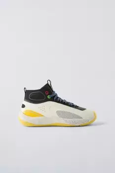 Разноцветные высокие кроссовки ZARA, белый