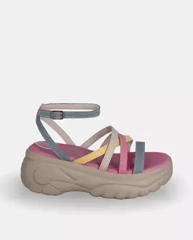 Разноцветные женские босоножки на платформе с пряжкой на щиколотке Blogger, разноцветные